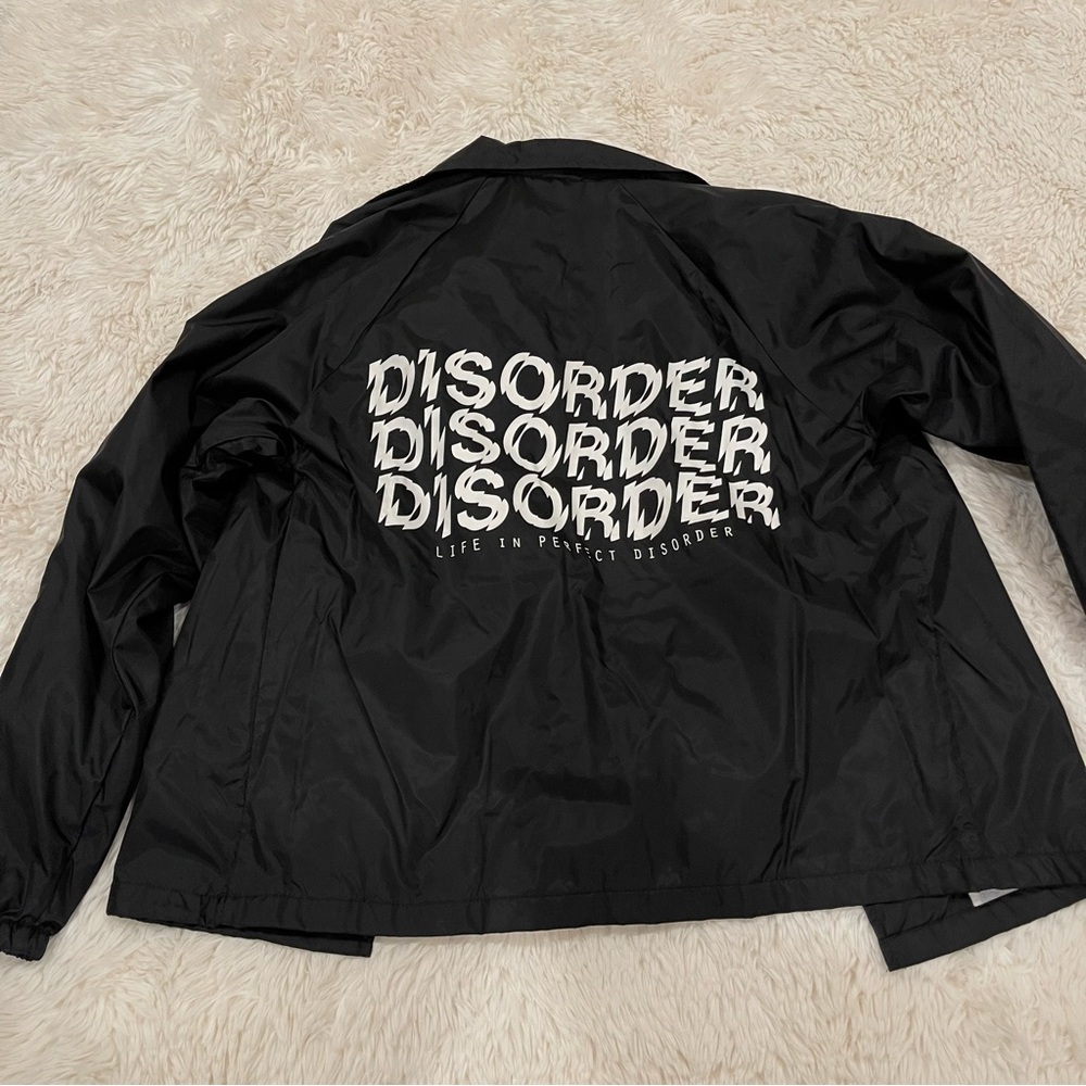 life in perfect disorder collared waterproof button up jacket
